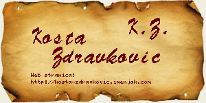 Kosta Zdravković vizit kartica